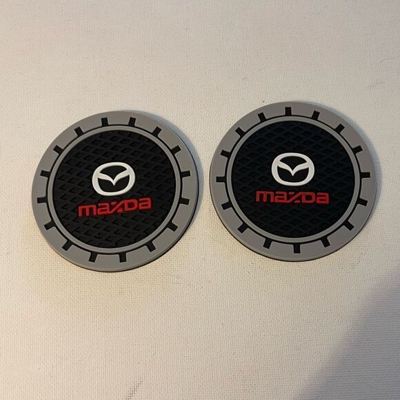 Mazda Car Cup Holder Coasters with Mazda logo set of 2 NWT - Picture 5 of 7